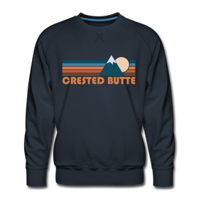 Premium Crested Butte, Colorado Sweatshirt - Retro Mountain Premium Men's Crested Butte Sweatshirt - navy