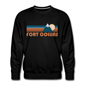 Premium Fort Collins, Colorado Sweatshirt - Retro Mountain Premium Men's Fort Collins Sweatshirt - black