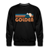 Premium Golden, Colorado Sweatshirt - Retro Mountain Premium Men's Golden Sweatshirt - black