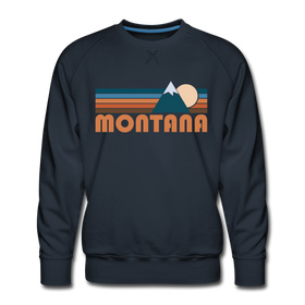 Premium Montana Sweatshirt - Retro Mountain Premium Men's Montana Sweatshirt - navy