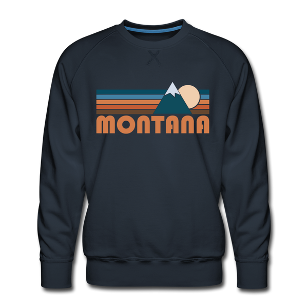 Premium Montana Sweatshirt - Retro Mountain Premium Men's Montana Sweatshirt - navy