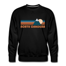 Premium North Carolina Sweatshirt - Retro Mountain Premium Men's North Carolina Sweatshirt - black