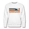 Premium Oregon Sweatshirt - Retro Mountain Premium Men's Oregon Sweatshirt - white