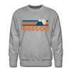 Premium Oregon Sweatshirt - Retro Mountain Premium Men's Oregon Sweatshirt - heather grey