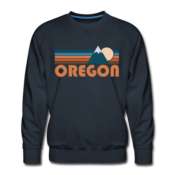 Premium Oregon Sweatshirt - Retro Mountain Premium Men's Oregon Sweatshirt - navy