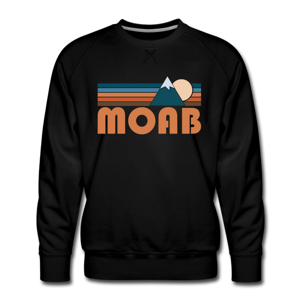 Premium Moab, Utah Sweatshirt - Retro Mountain Premium Men's Moab Sweatshirt - black