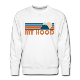 Premium Mount Hood, Oregon Sweatshirt - Retro Mountain Premium Men's Mount Hood Sweatshirt - white