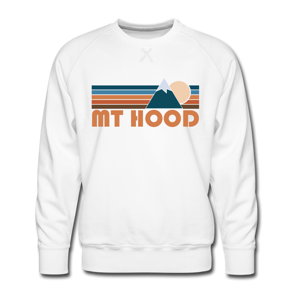 Premium Mount Hood, Oregon Sweatshirt - Retro Mountain Premium Men's Mount Hood Sweatshirt - white