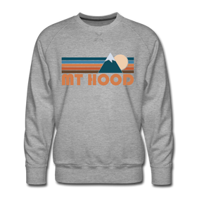 Premium Mount Hood, Oregon Sweatshirt - Retro Mountain Premium Men's Mount Hood Sweatshirt - heather grey