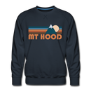 Premium Mount Hood, Oregon Sweatshirt - Retro Mountain Premium Men's Mount Hood Sweatshirt - navy