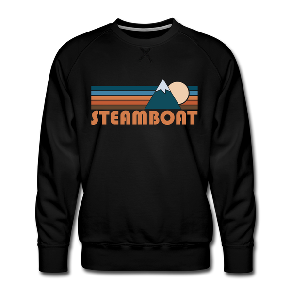 Premium Steamboat, Colorado Sweatshirt - Retro Mountain Premium Men's Steamboat Sweatshirt - black