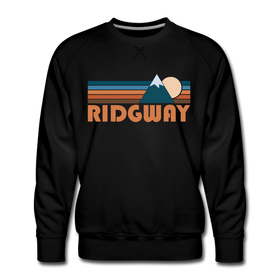 Premium Ridgway, Colorado Sweatshirt - Retro Mountain Premium Men's Ridgway Sweatshirt - black