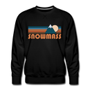 Premium Snowmass, Colorado Sweatshirt - Retro Mountain Premium Men's Snowmass Sweatshirt - black