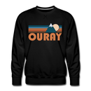 Premium Ouray, Colorado Sweatshirt - Retro Mountain Premium Men's Ouray Sweatshirt - black