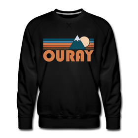 Premium Ouray, Colorado Sweatshirt - Retro Mountain Premium Men's Ouray Sweatshirt - black
