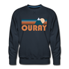 Premium Ouray, Colorado Sweatshirt - Retro Mountain Premium Men's Ouray Sweatshirt - navy