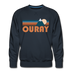 Premium Ouray, Colorado Sweatshirt - Retro Mountain Premium Men's Ouray Sweatshirt - navy