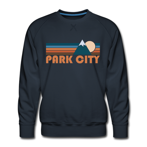 Premium Park City, Utah Sweatshirt - Retro Mountain Premium Men's Park City Sweatshirt - navy