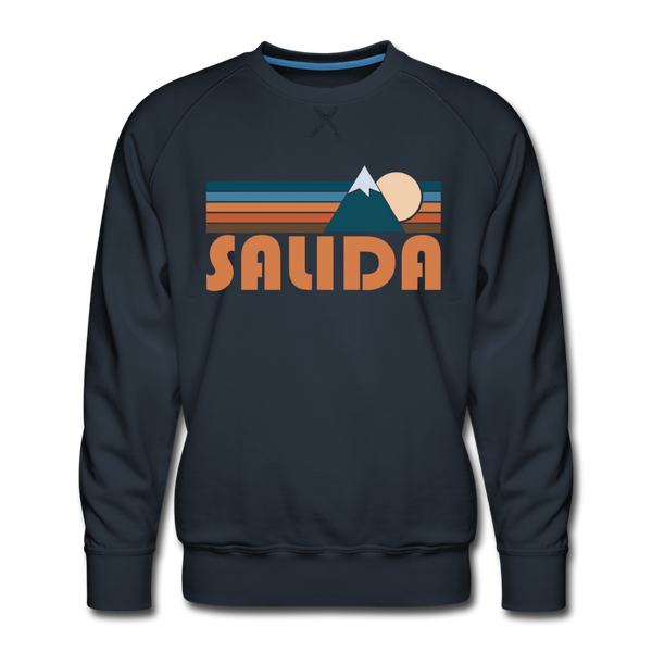 Premium Salida, Colorado Sweatshirt - Retro Mountain Premium Men's Salida Sweatshirt - navy