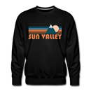 Premium Sun Valley, Idaho Sweatshirt - Retro Mountain Premium Men's Sun Valley Sweatshirt - black