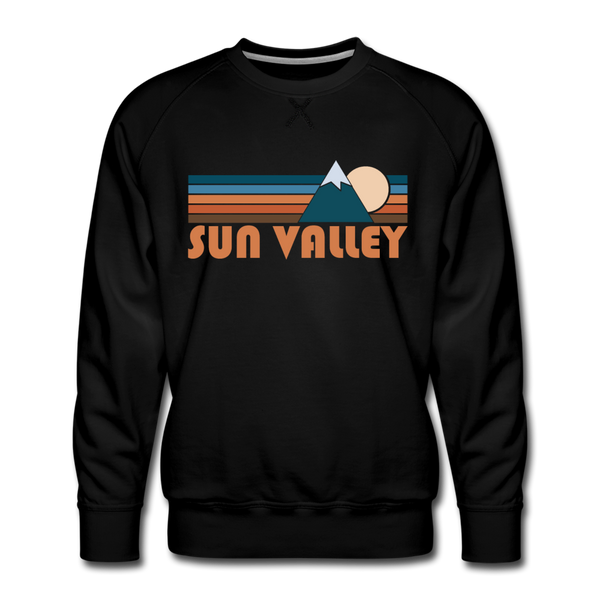 Premium Sun Valley, Idaho Sweatshirt - Retro Mountain Premium Men's Sun Valley Sweatshirt - black