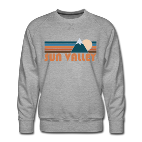 Premium Sun Valley, Idaho Sweatshirt - Retro Mountain Premium Men's Sun Valley Sweatshirt - heather grey