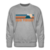 Premium Sun Valley, Idaho Sweatshirt - Retro Mountain Premium Men's Sun Valley Sweatshirt - heather grey