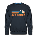 Premium Sun Valley, Idaho Sweatshirt - Retro Mountain Premium Men's Sun Valley Sweatshirt - navy