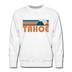 Premium Tahoe, California Sweatshirt - Retro Mountain Premium Men's Tahoe Sweatshirt - white