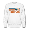 Premium Tahoe, California Sweatshirt - Retro Mountain Premium Men's Tahoe Sweatshirt - white