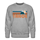 Premium Tahoe, California Sweatshirt - Retro Mountain Premium Men's Tahoe Sweatshirt - heather grey
