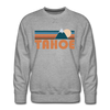 Premium Tahoe, California Sweatshirt - Retro Mountain Premium Men's Tahoe Sweatshirt - heather grey