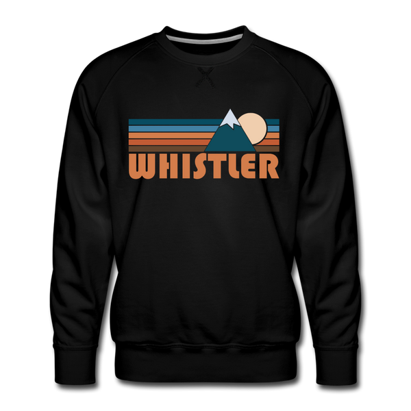 Premium Whistler, Canada Sweatshirt - Retro Mountain Premium Men's Whistler Sweatshirt - black
