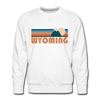 Premium Wyoming Sweatshirt - Retro Mountain Premium Men's Wyoming Sweatshirt