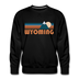 Premium Wyoming Sweatshirt - Retro Mountain Premium Men's Wyoming Sweatshirt - black