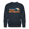 Premium Wyoming Sweatshirt - Retro Mountain Premium Men's Wyoming Sweatshirt - navy