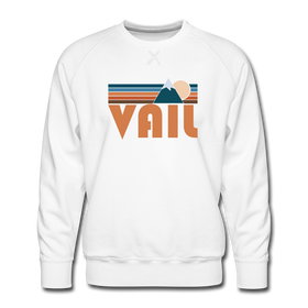 Premium Vail, Colorado Sweatshirt - Retro Mountain Premium Men's Vail Sweatshirt - white