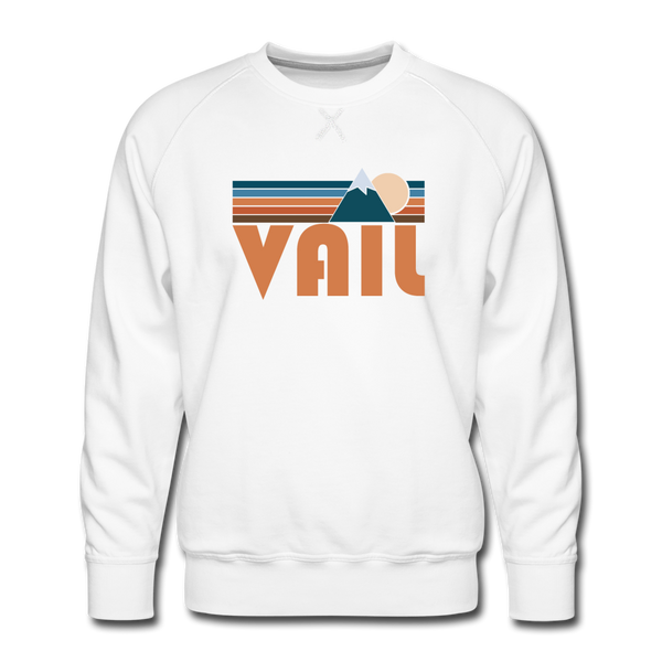 Premium Vail, Colorado Sweatshirt - Retro Mountain Premium Men's Vail Sweatshirt - white