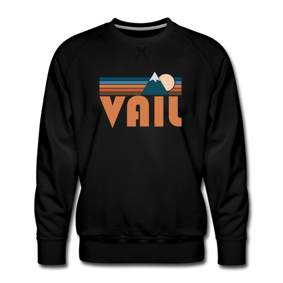 Premium Vail, Colorado Sweatshirt - Retro Mountain Premium Men's Vail Sweatshirt - black