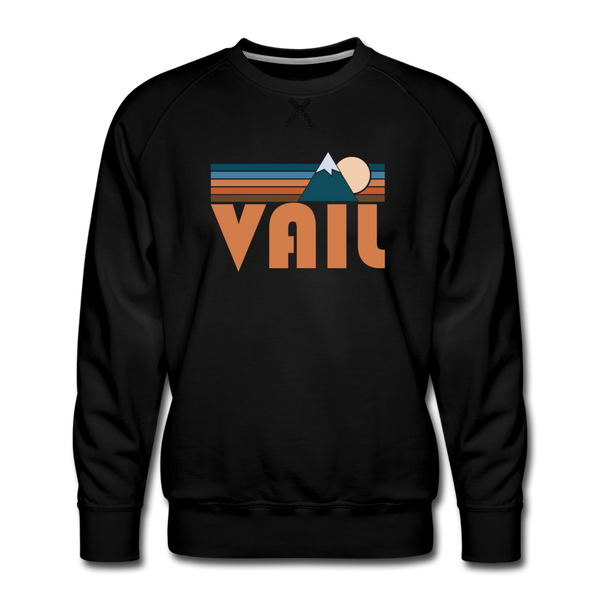 Premium Vail, Colorado Sweatshirt - Retro Mountain Premium Men's Vail Sweatshirt - black