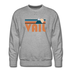 Premium Vail, Colorado Sweatshirt - Retro Mountain Premium Men's Vail Sweatshirt - heather grey