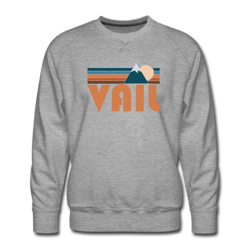 Premium Vail, Colorado Sweatshirt - Retro Mountain Premium Men's Vail Sweatshirt - heather grey