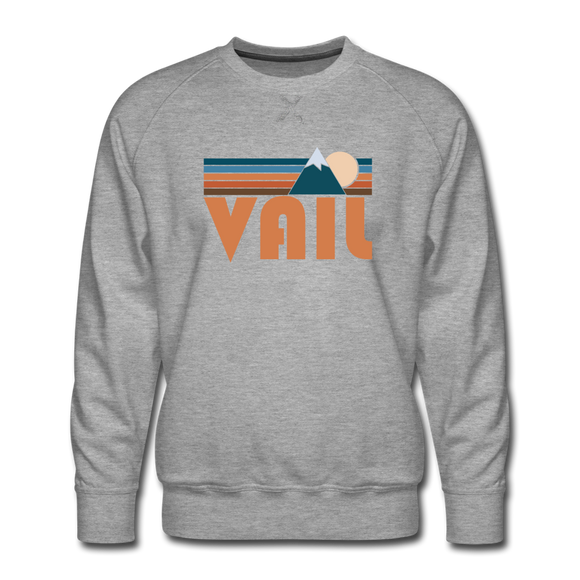 Premium Vail, Colorado Sweatshirt - Retro Mountain Premium Men's Vail Sweatshirt - heather grey