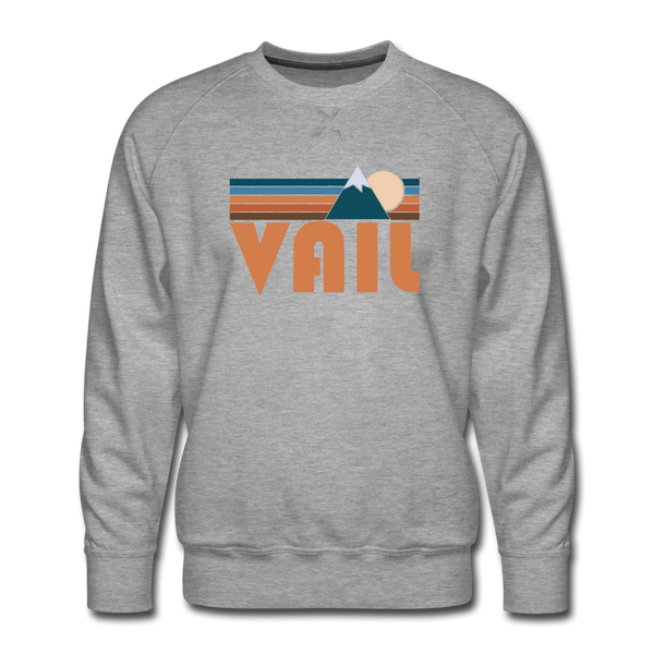 Premium Vail, Colorado Sweatshirt - Retro Mountain Premium Men's Vail Sweatshirt - heather grey