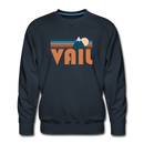Premium Vail, Colorado Sweatshirt - Retro Mountain Premium Men's Vail Sweatshirt - navy