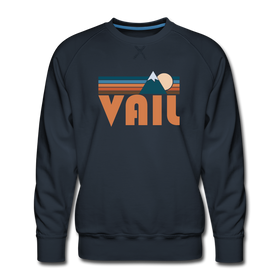 Premium Vail, Colorado Sweatshirt - Retro Mountain Premium Men's Vail Sweatshirt - navy
