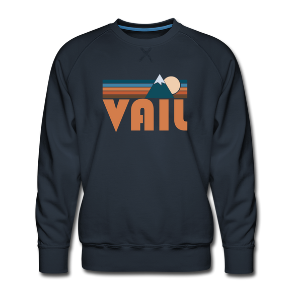 Premium Vail, Colorado Sweatshirt - Retro Mountain Premium Men's Vail Sweatshirt - navy