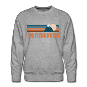 Premium Tennessee Sweatshirt - Retro Mountain Premium Men's Tennessee Sweatshirt - heather grey