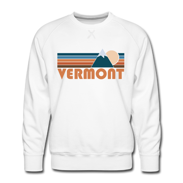 Premium Vermont Sweatshirt - Retro Mountain Premium Men's Vermont Sweatshirt - white