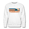 Premium Vermont Sweatshirt - Retro Mountain Premium Men's Vermont Sweatshirt - white